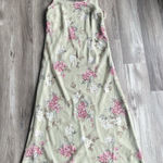 Vintage Virgo‎ Green Floral Pastel Floral Long Maxi Dress Size 14 Fairy Garden Photo 0