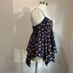 Mudd Y2K Spaghetti Strap Blue Floral Top Smocked Babydoll Size L Photo 1