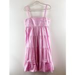 ZARA Tiered Poplin Ruffle Hem Pastel Midi Dress Pink Large Photo 1