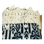 kim rogers ‎ Woman Boho Navy Knit Top Crochet Hem Sleeves Women Plus Size 1X Photo 4