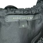 Marc Jacobs Black Lace Hem V-Neck Ruffle Pleated Shift Dress size 6 Silk Rayon Photo 7