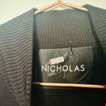 NICHOLAS Women's Compact Column Black Mock Neck Side Slit Midi Dress Size Large Photo 5