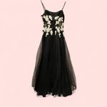 Vintage 90’s ultimate fairy whimsigoth queen mesh beaded floral tulle maxi gown Black Photo 2