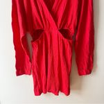 Free People Beach Red Stasia Mini Dress Size Medium Cut Out Sides Stretch Photo 3