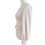 Forever 21 #89  Shirred Lace Trim Long Sleeve in Cream Photo 1