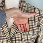 L.L.Bean Wool Tweed Blazer Striped Leather Buttons 4 Front Faux Pocket Sz 16 Photo 5