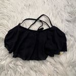 SO  Crochet Flounce Bikini Top Black Photo 1