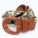 EXPRESS Vintage Leather & Cotton Woven Belt S Photo 0