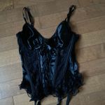 Vintage Seductive Wear by Cinema Etoile Black Satin Lace Corset Bustier L Size L Photo 7