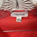 Calvin Klein Vibrant coral/salmon Blouse Zipper & gold accents versatile SZ M Photo 3