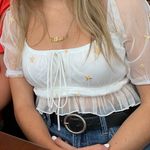 Le lis White star Puff Sleeve crop top Photo 2