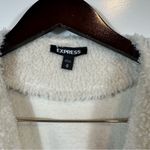 EXPRESS Women’s Beige Classic Soft Sherpa Teddy Open Front Jacket Size Medium Photo 3