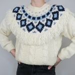 Vintage 70s Huntington Ridge Hand Knit Fringe Sweater Size M Photo 2