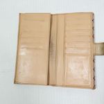 Gucci GG Canvas Wallet Purple Monogram Beige Leather Trim Snap Closure Photo 6