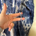 Line and Dot  Women's Long Sleeve Maxi Dress‎ Tie dye Small Blue White Photo 4