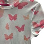 MRT 1030 White Butterfly Print Short Sleeve Tee Shirt Dress Womens Medium Photo 7