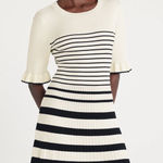 Free Assembly Women's Striped Navy and White Dress size small. NWT! Blue Photo 0