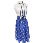 Vera Neumann Vintage Blue and White Polka Dot Pointed Skinny Scarf Photo 11
