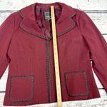 Nanette Lepore  Women's Cupra Blend Dark Red‎ Blazer [Size 12] Made in USA Photo 4