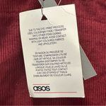 ASOS Corduroy Denim Pinafore Dress V-neck Overall Jumper Burgundy Women’s 10 Y2K Photo 6