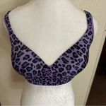 RHONDA SHEAR PURPLE LEOPARD MOLDED CUP WIRELESS BRA WITH LACE BACK SIZE SMALL Photo 14