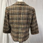 Sigrid Olsen ‎ Wool Blazer Lined geometric Plaid Black Brown Preppy Secretary L Photo 8