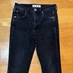 AMO High Rise Twist Hem Preppy Minimalist Luxury Coastal Boho Chic Jeans 26 Black Photo 2