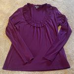 Lilla P Ruffle Scoop Neck L/S Pima Cotton T Photo 0