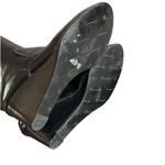 Jack Rogers Black Leather Knee-High Wedge Boots Scalloped Back Zipper Closure 5 Photo 6