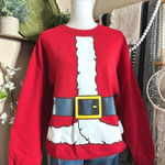 Jerzees Y2K Santa Clause Belly Red Crewneck Pullover Sweatshirt Photo 0