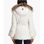 Mackage  Cream Mid-length Down WOOL Leather Puffer jacket Coat with Fur Hood sz S Photo 1