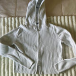 Brandy Melville white Ribbed Hoodie Photo 0