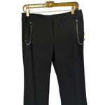 Cache Black Sailor Pant Metal Chain Embellished Pockets 1.5" Waist band Stretch Photo 1