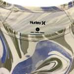 Hurley  Swim Shirt Marble Swirl Print Long Sleeve Ruched Drawstring Side Womens L Photo 9