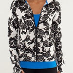 Lululemon Scuba Hoodie Stretch Laceoflage Polar Cream Black 2 Athleisure Gym NWT Photo 0