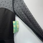 Rock Steady Black Sheer Polka Dot Lace Sweetheart Bodice Rockabilly Peplum Top Size M Photo 4