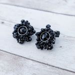 Vintage Clip On Earrings Unusual Black Photo 3