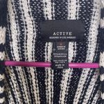 Active Black and cream high low striped vest Photo 3