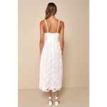 Lulus NWT  Delightful Charisma White Embroidered Sequin Mesh Midi Dress Size XS Photo 2