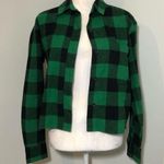 Wild Fable NWOT Green Black Flannel Plaid Button Up Shirt Top Photo 2