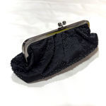 EXPRESS  Black Bead Clutch Wedding Eventing Handbags Black Beaded Purse Photo 1