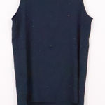 Mango  Rhinestone Tunic Top Womens Showgirl NYE Navy Blue 2010s Glam Size XXS Photo 0