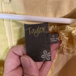 Taylor Dress Womens Size 6 Yellow Linen Ruffled Sheath Sleeveless Party Feminine Photo 4