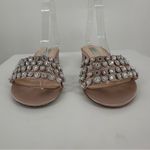 Betsey Johnson  Sophi Champagne Rhinestone Strap Flat Sandals size 8 Wedding Photo 3