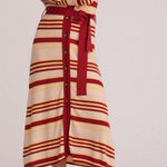 Anthropologie Maeve by Sweater Midi Shirt Dress in Yellow and Red Stripe Size S Photo 0