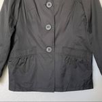 Anthro | Tulle Los Angeles Lightweight Short Trench Black/Orange Tulip Medium Black Photo 2