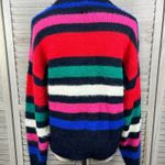 A New Day Crewneck Sweater Soft & Fuzzy Multi Stripe-Small Photo 1