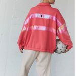 Free People #256 NWT  Away We Go Half Zip in Hibiscus Photo 3