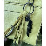 The Sak  Tassel Pebbled Leather Crossbody Bag Yellow Adjustable Strap Photo 1