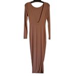 Naked Wardrobe NW Open Back Midi Dress Bodycon Long Sleeve COCO Small NW-D0317 Photo 1